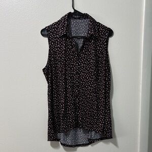 Elegant Black and Pink Sleeveless Blouse